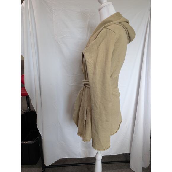 Lucky Brand Women's Small Beige French Terry Wrap Hooded Sweatshirt Cardigan EUC - Picture 6 of 14